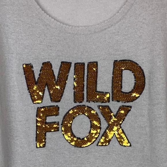 Wildfox White Label Sequin Logo Jumper Sweater XS - Picture 4 of 8